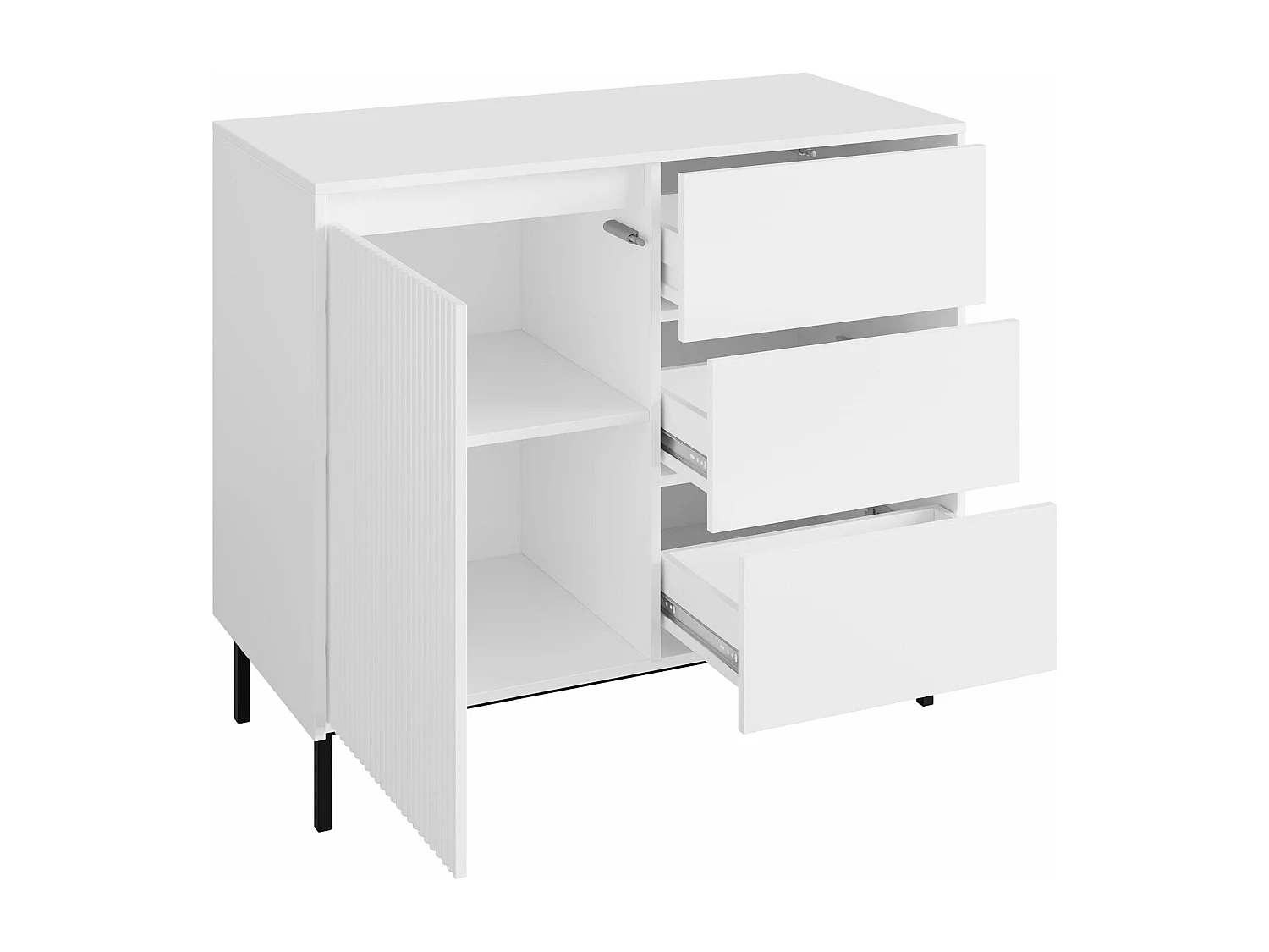 Commode Comfivo Delruva 100, Cachemire, Avec tiroirs et portes, 90x103x50cm