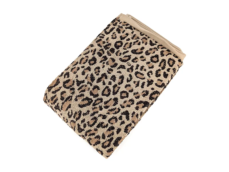 Drap de sauna 85x200 cm pur coton collection LEOPARD jaune léopard