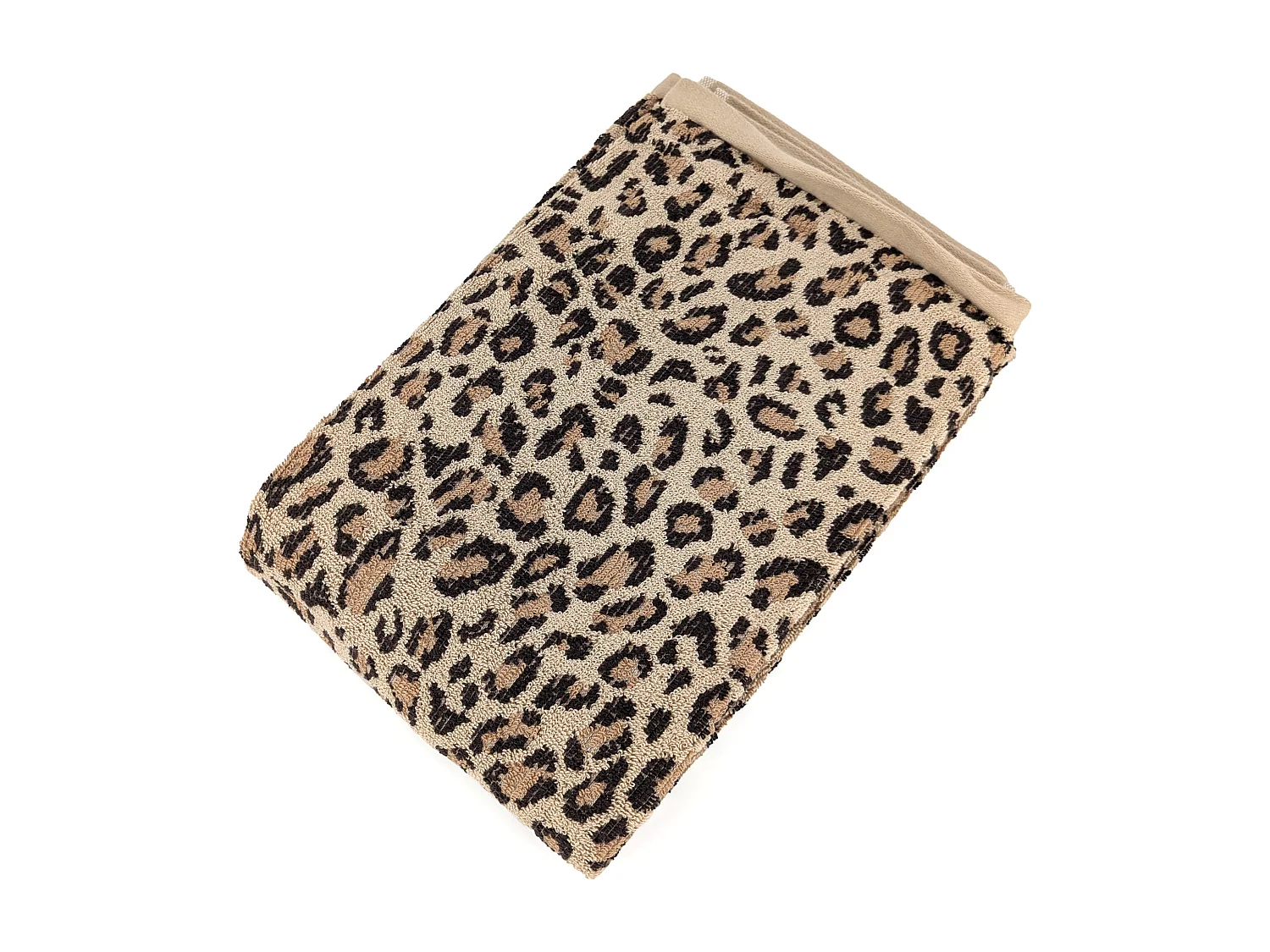 Drap de sauna 85x200 cm pur coton collection LEOPARD jaune léopard