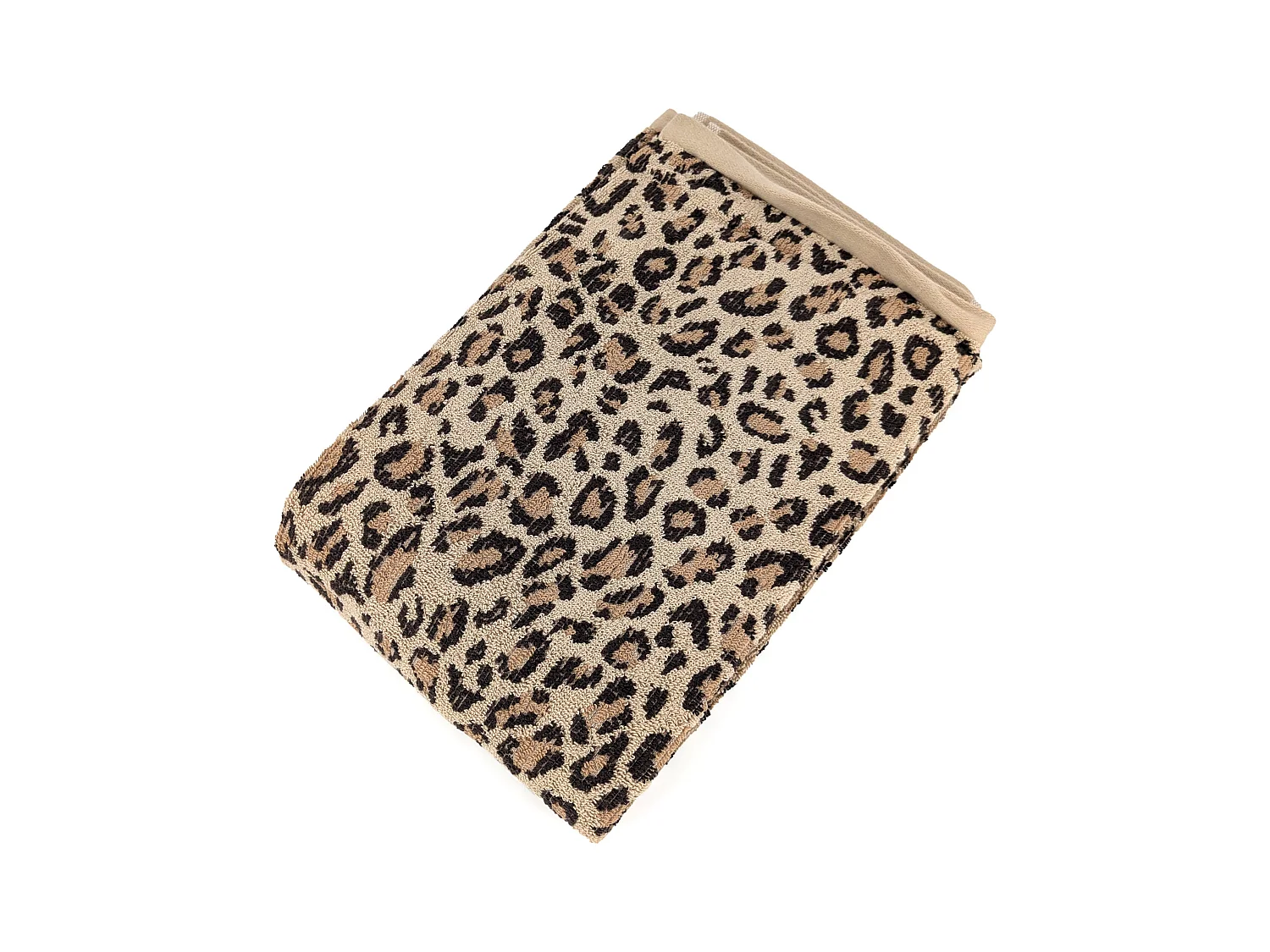 Drap de sauna 85x200 cm pur coton collection LEOPARD jaune léopard