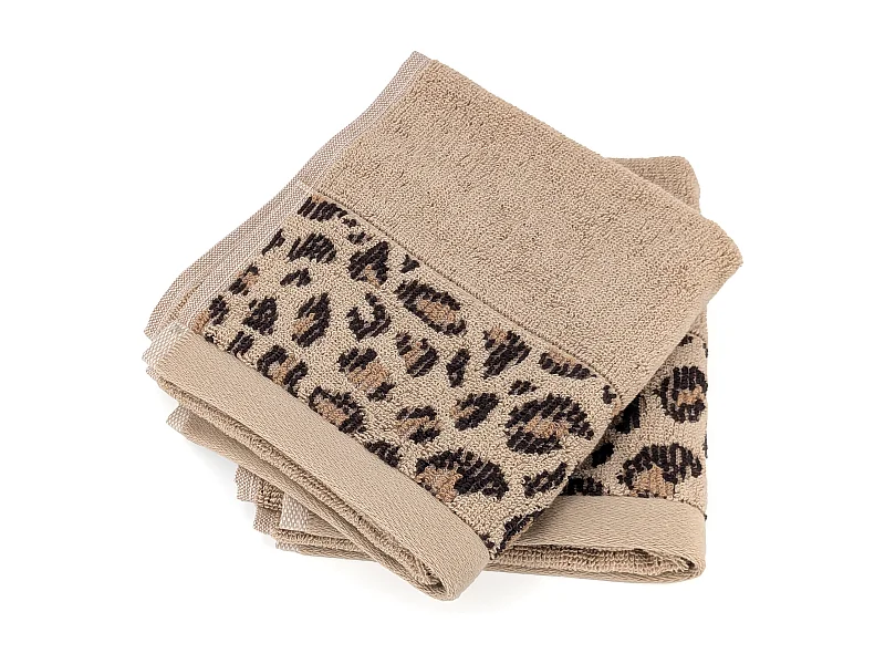 Lot de deux serviettes invités 33x50 cm pur coton collection WILD II jaune