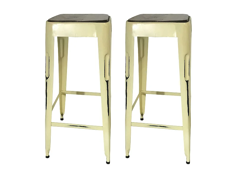 Tabouret bar jaune (lot de 2) LEEDS