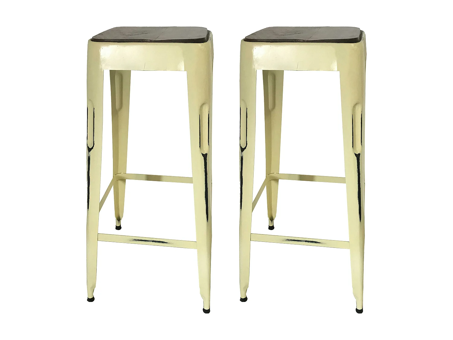 Tabouret bar jaune (lot de 2) LEEDS