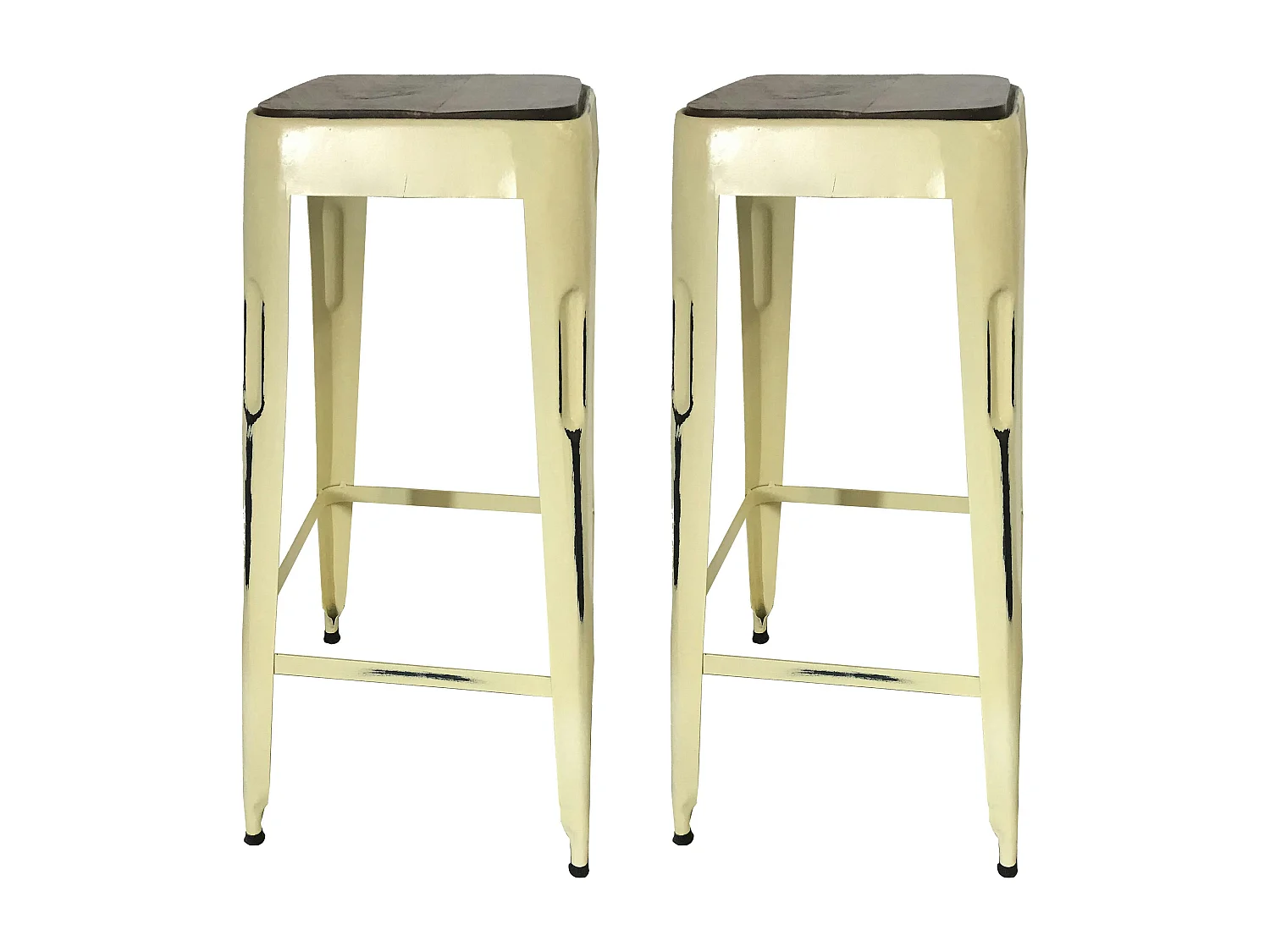 Tabouret bar jaune (lot de 2) LEEDS