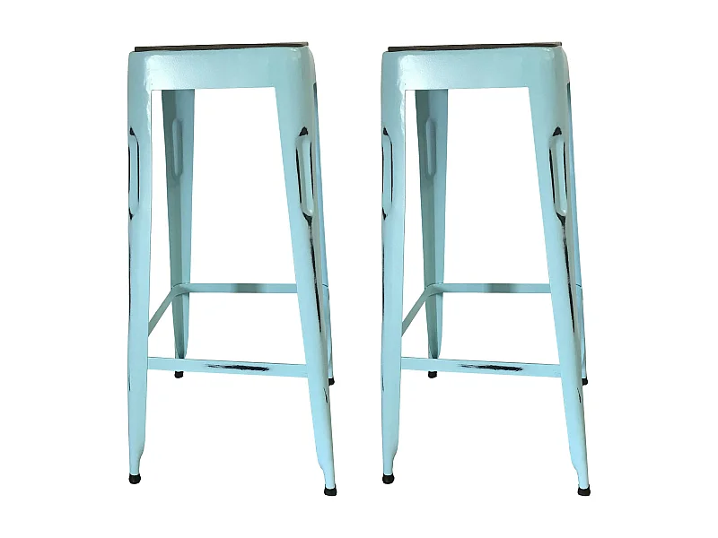 Tabouret de bar bleu (lot de 2) LEEDS