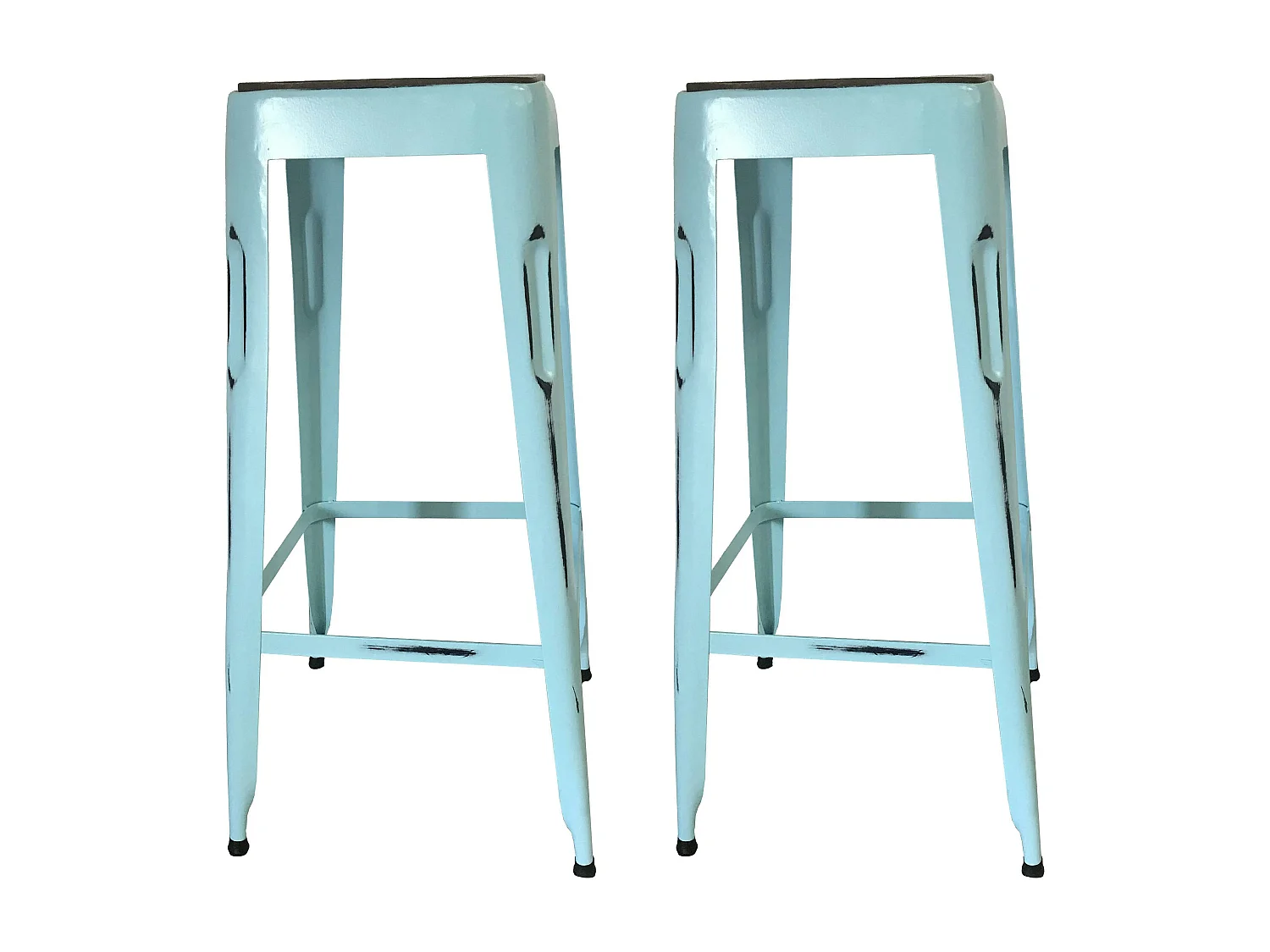 Tabouret de bar bleu (lot de 2) LEEDS