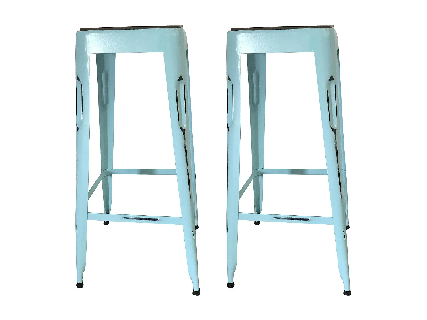 Tabouret de bar bleu (lot de 2) LEEDS