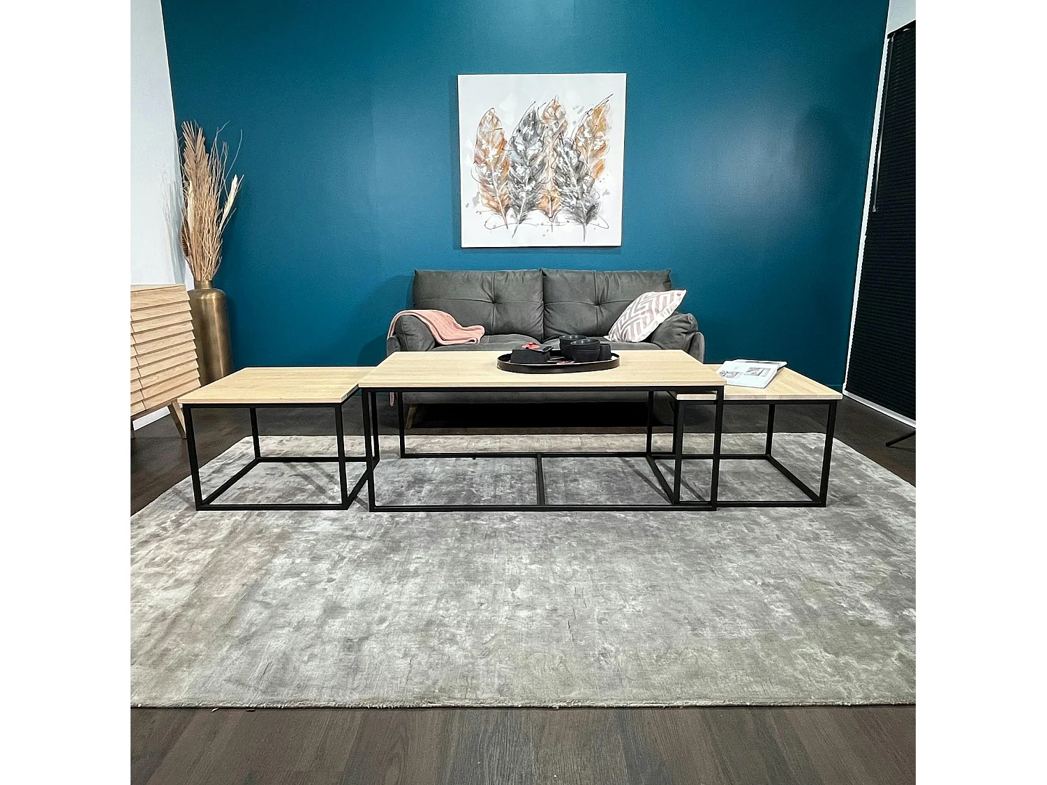 Table basse gigogne en bois de chêne blanc (lot de 3) COLOGNE