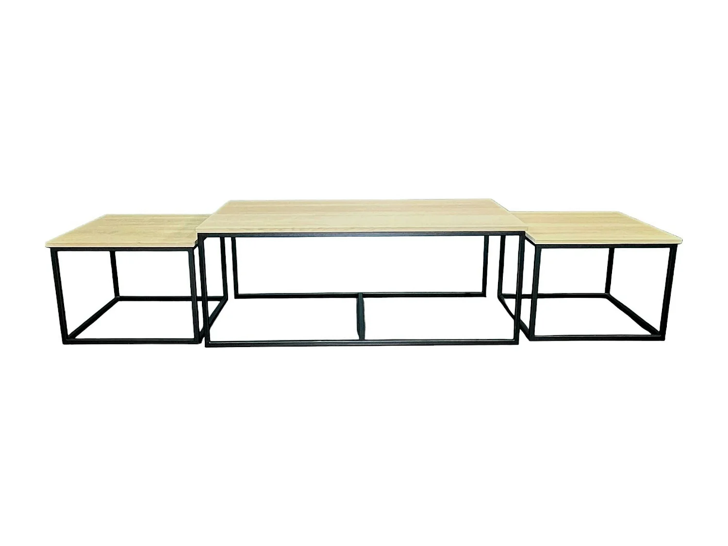 Table basse gigogne en bois de chêne blanc (lot de 3) COLOGNE