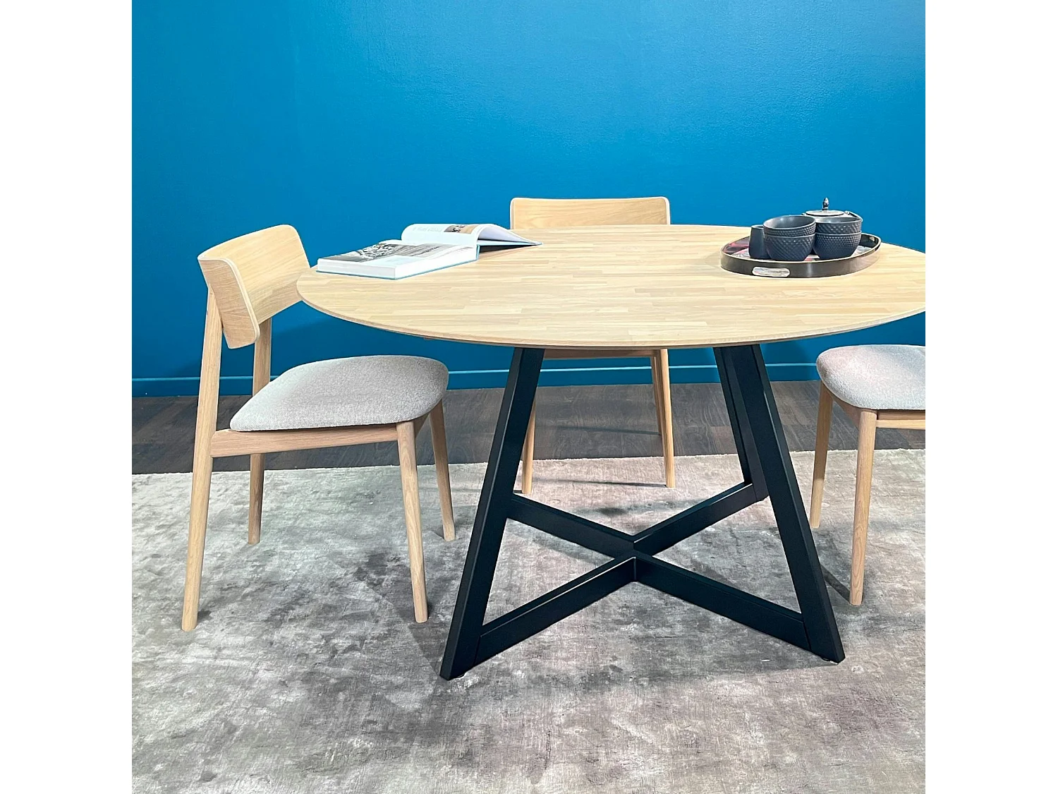 Chaise en bois moderne (finition chêne blanc) COLOGNE