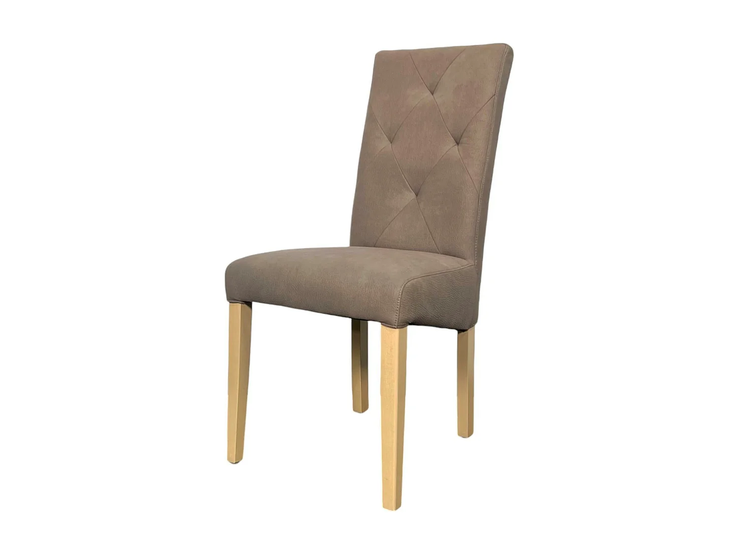 Chaise salle à manger taupe capitonnée MANOIR