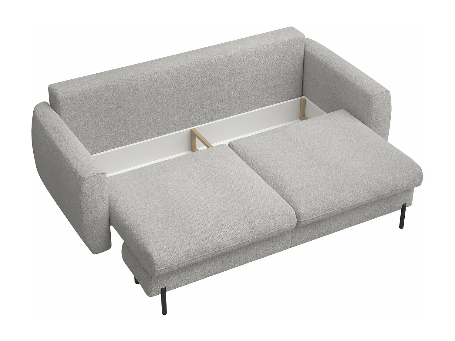 Canapé convertible 3 places - en bouclette gris - RANE