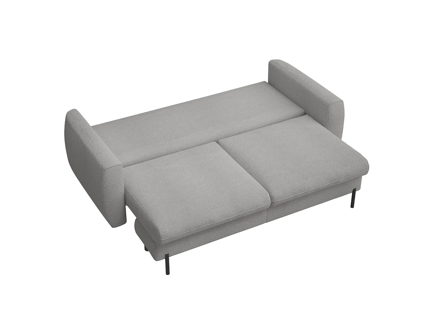 Sofa mit Schlaffunktion und Bouclé-Bezug - grau - SAVOY