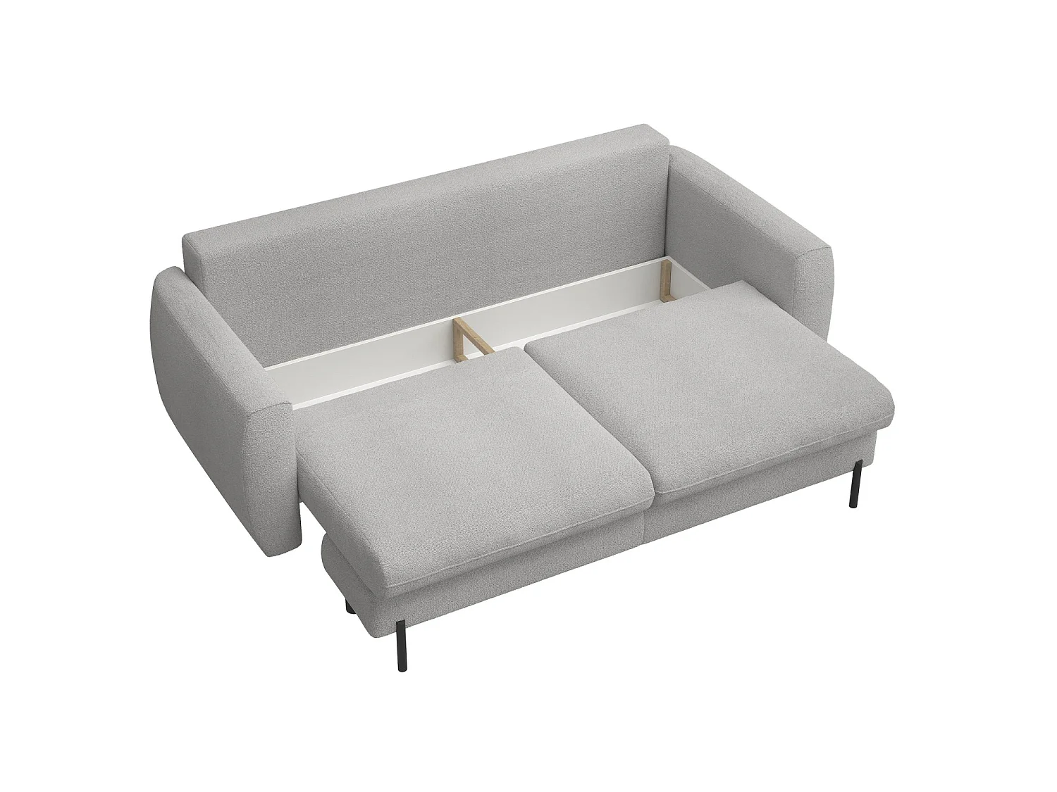 Sofa mit Schlaffunktion und Bouclé-Bezug - grau - SAVOY