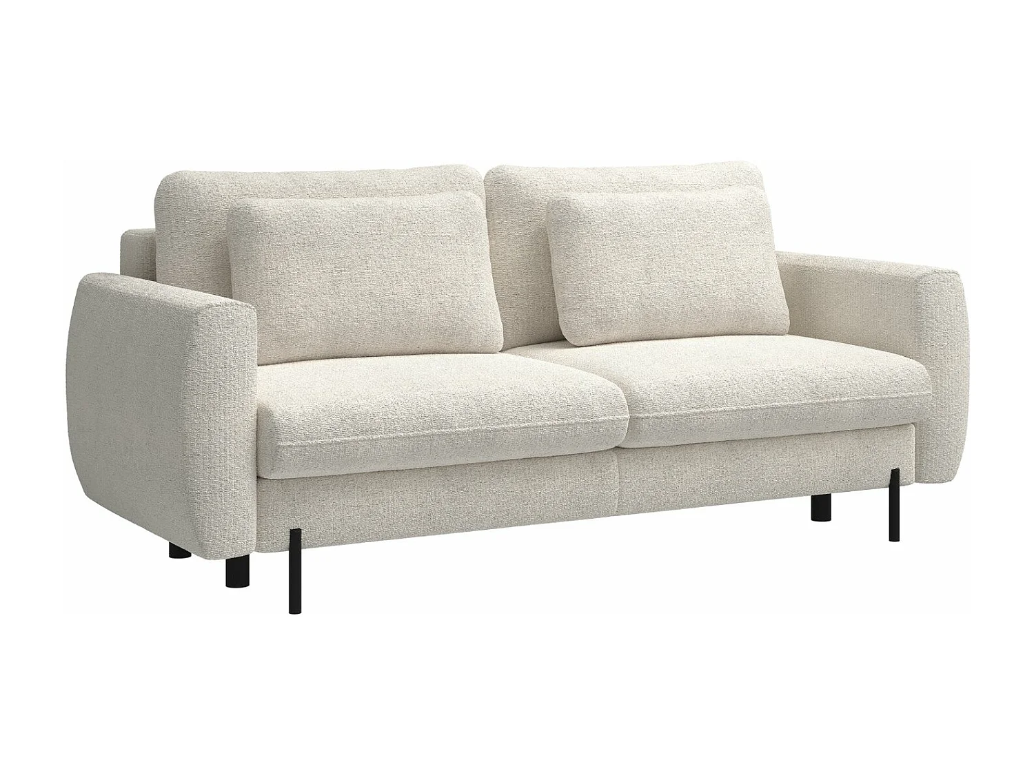 Canapé convertible 3 places - en tissu chenille crème imperméable - RANE