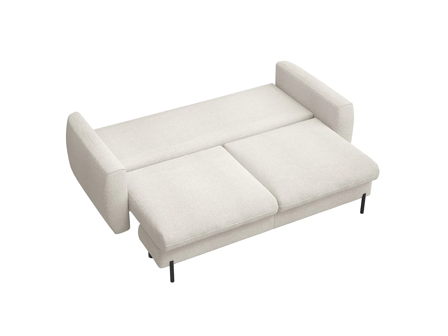 Sofa mit Schlaffunktion und Bouclé-Bezug - cremeweiß - SAVOY