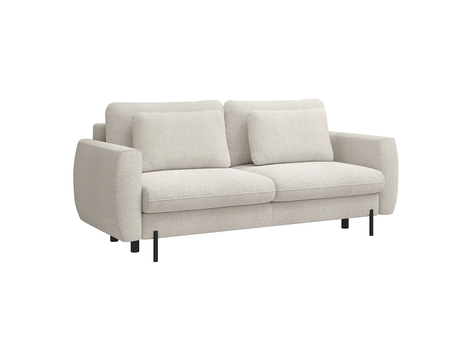 Sofa mit Schlaffunktion und Bouclé-Bezug - cremeweiß - SAVOY