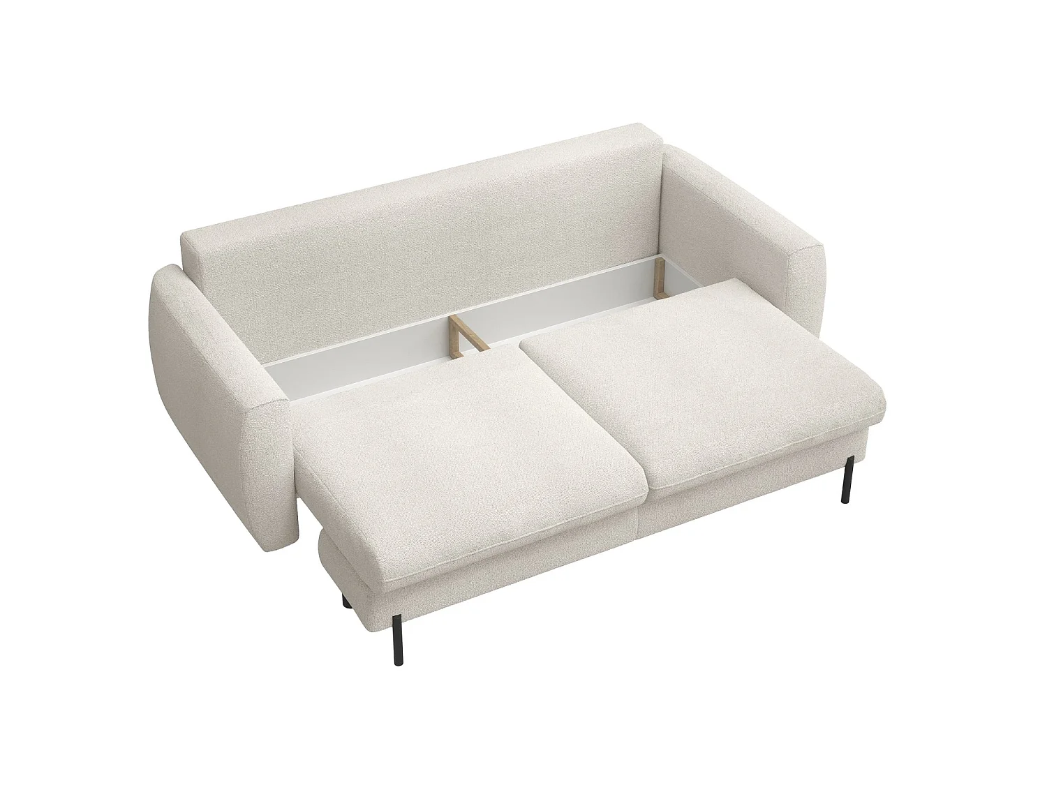 Sofa mit Schlaffunktion und Bouclé-Bezug - cremeweiß - SAVOY