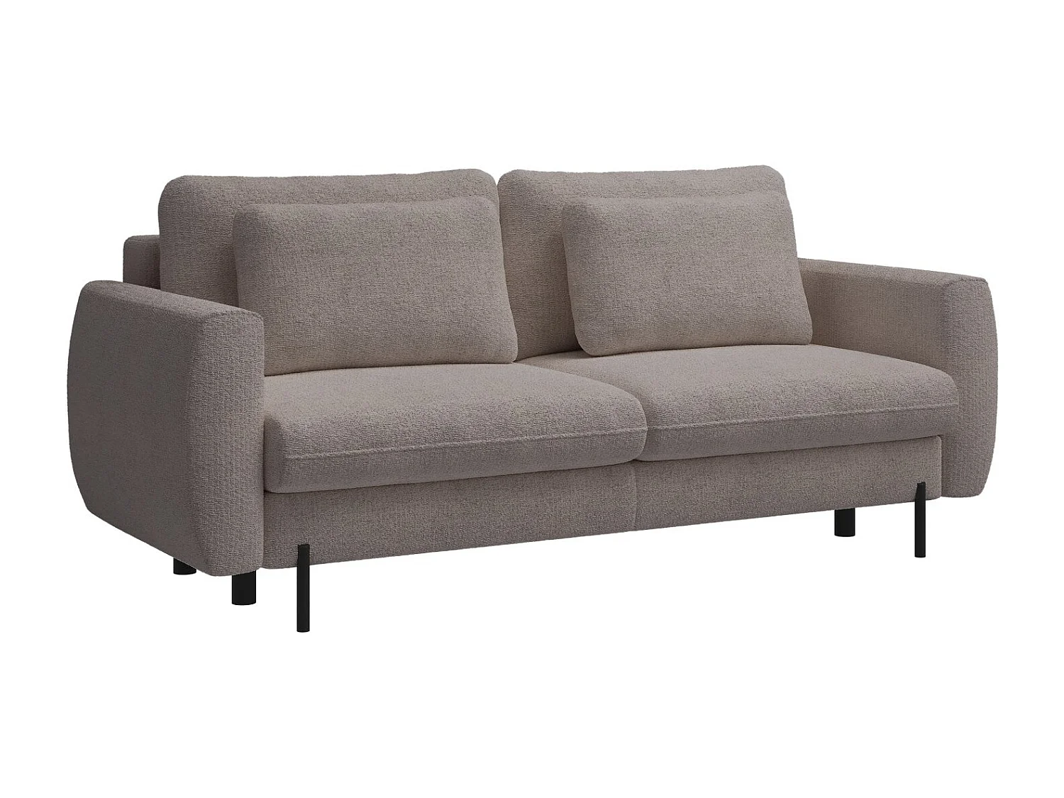 Sofa mit Schlaffunktion und Chenille-Bezug - beige - SAVOY