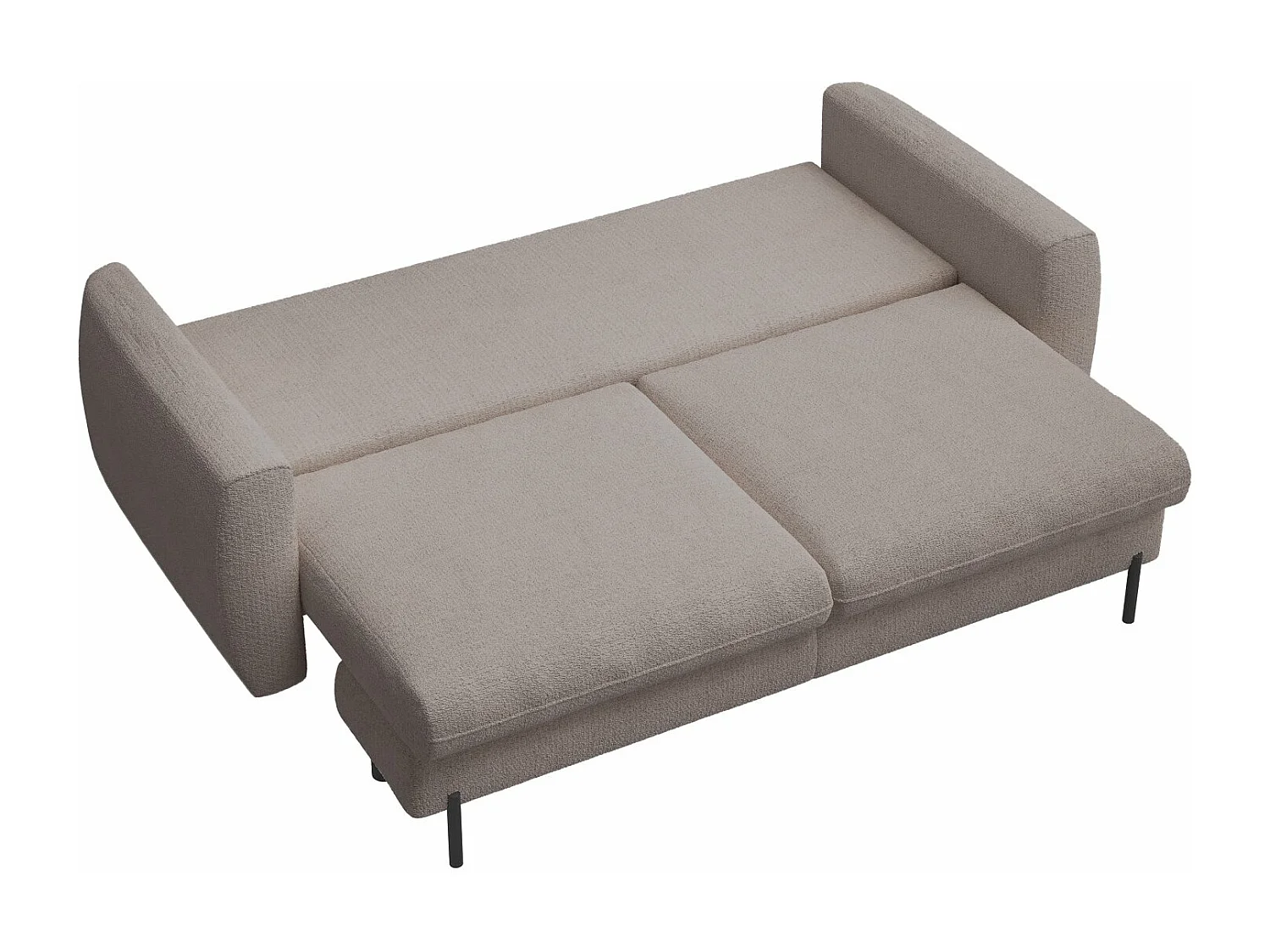 Canapé convertible 3 places - en tissu chenille beige imperméable - RANE