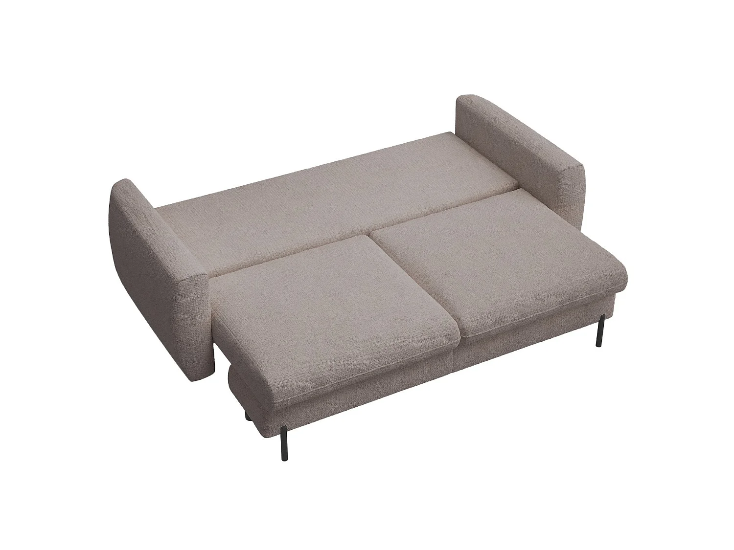 3-zits slaapbank - in waterdichte beige chenillestof - RANE
