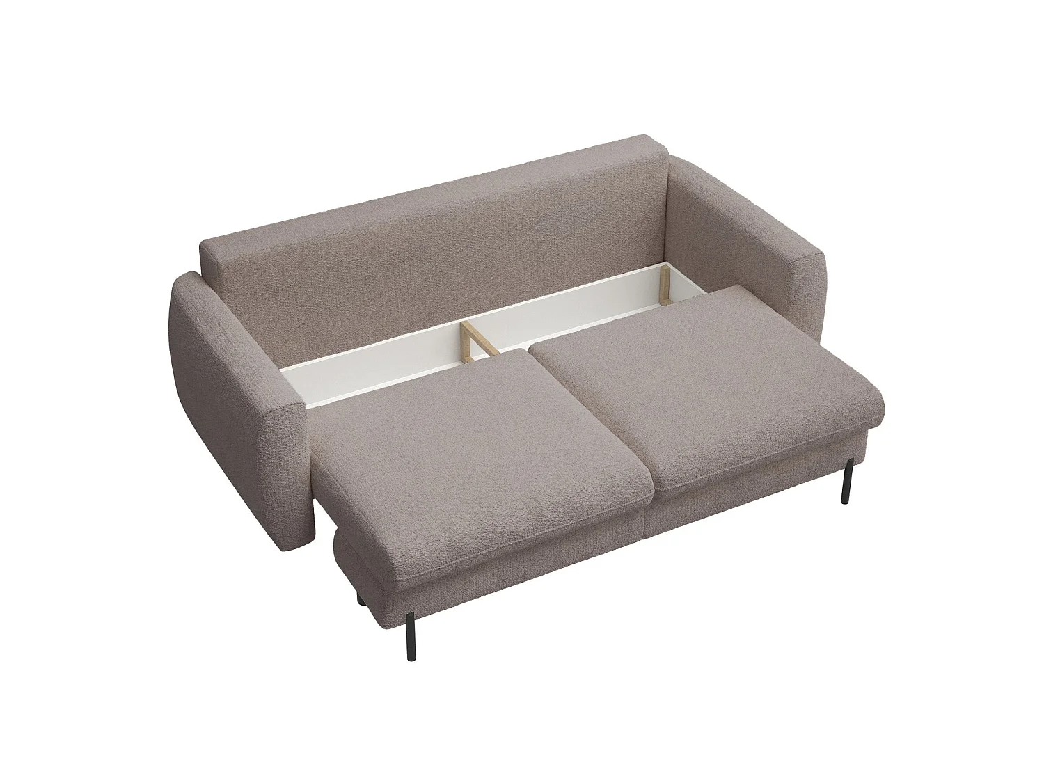 3-zits slaapbank - in waterdichte beige chenillestof - RANE