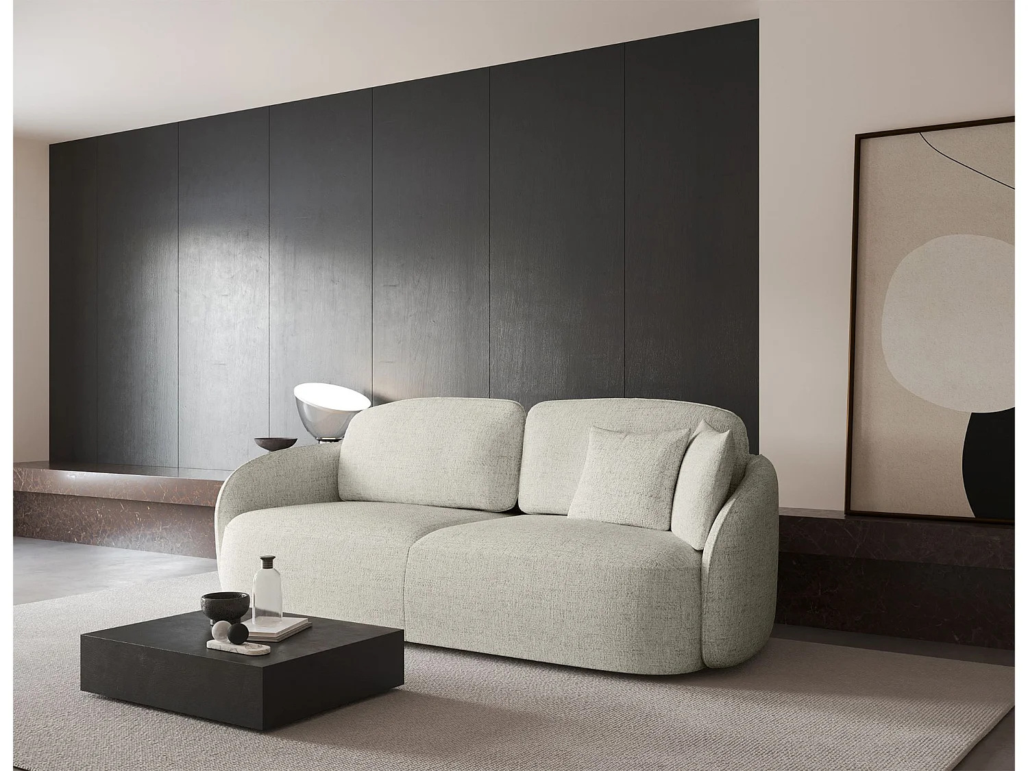 3-Sitzer Sofa mit Schlaffunktion und Bettkasten - Cremeweiß - SAVOY