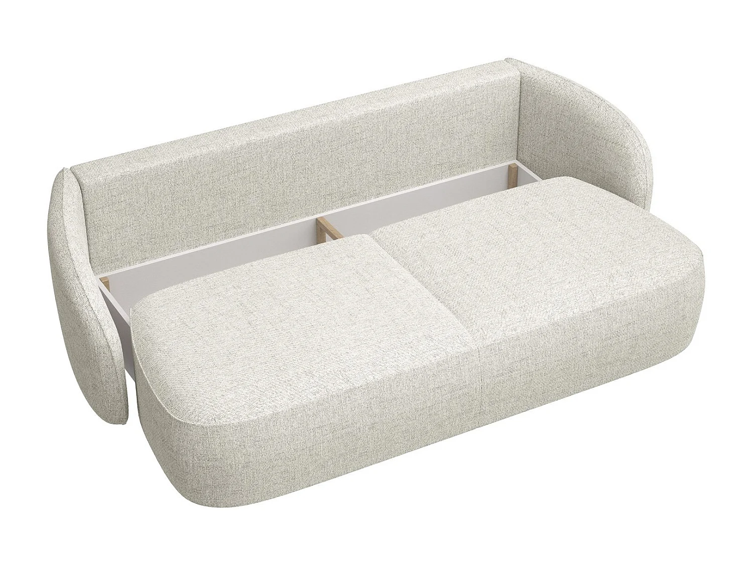 3-Sitzer Sofa mit Schlaffunktion und Bettkasten - Cremeweiß - SAVOY