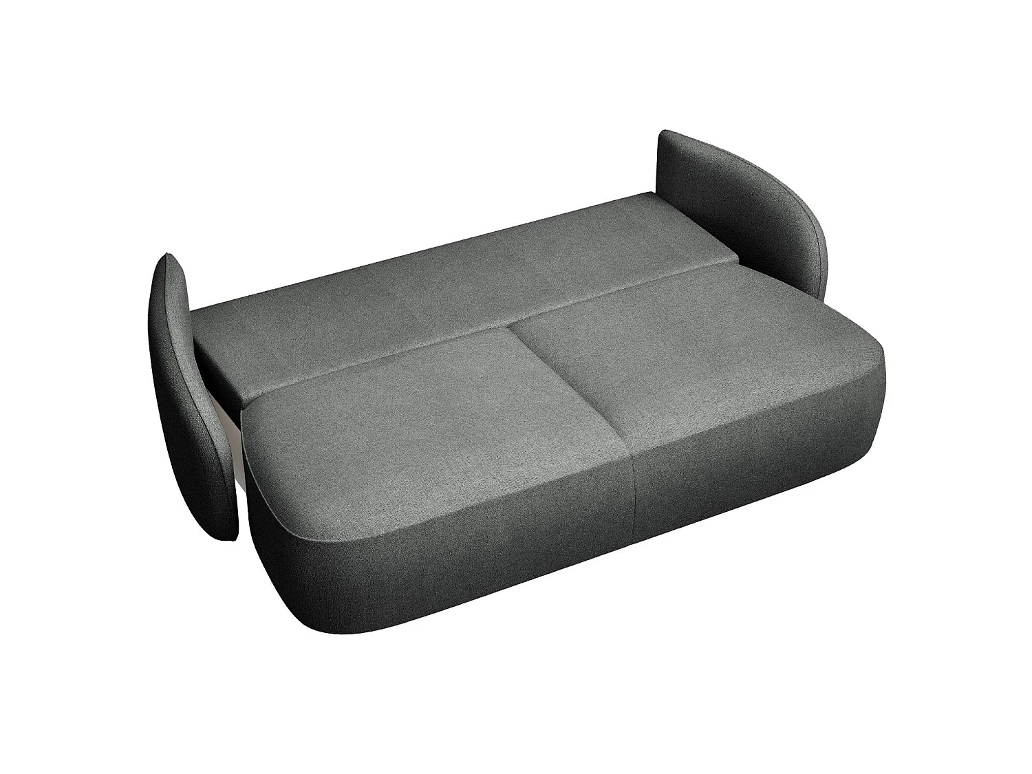 Canapé convertible trois places - en tissu chenille gris foncé - SAVOY