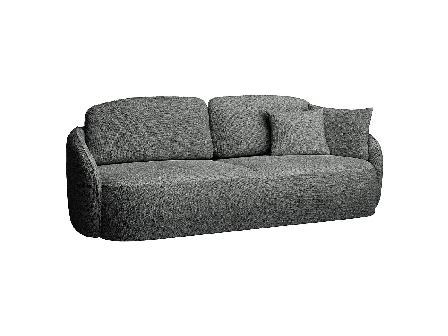 Canapé convertible trois places - en tissu chenille gris foncé - SAVOY