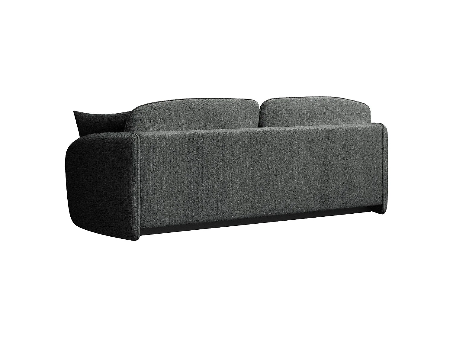 Canapé convertible trois places - en tissu chenille gris foncé - SAVOY