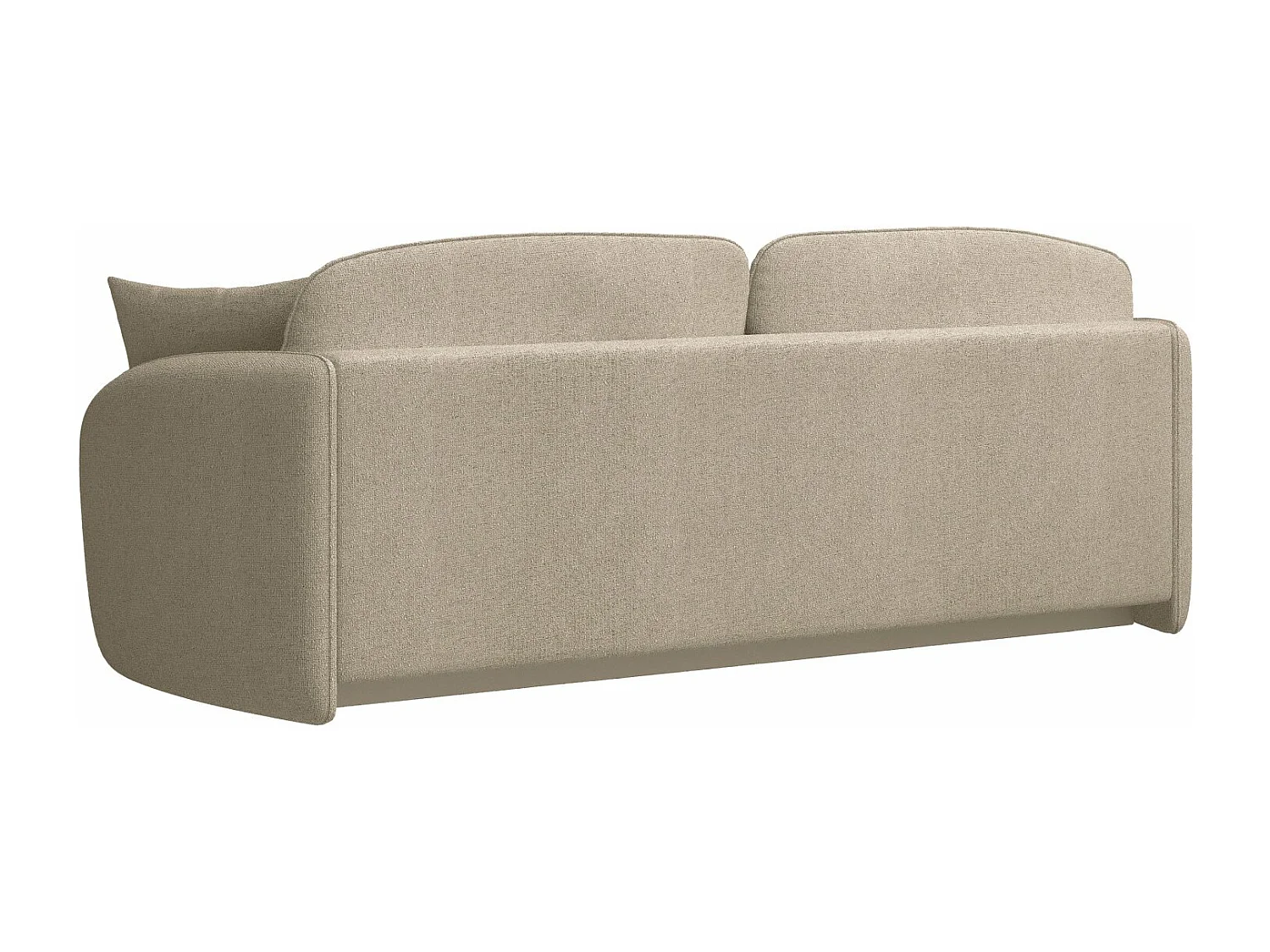 Canapé convertible trois places - en tissu chenille beige - SAVOY