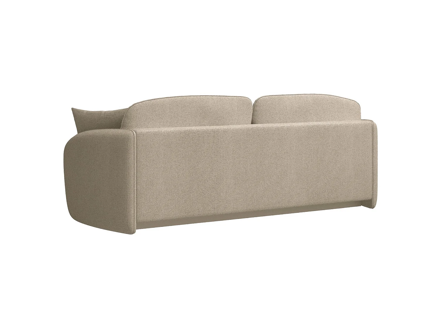 Canapé convertible trois places - en tissu chenille beige - SAVOY