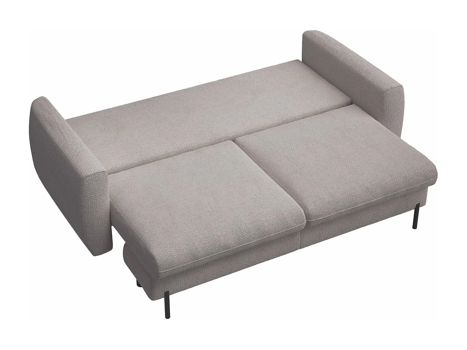 Canapé convertible 3 places - en tissu chenille grège imperméable - RANE