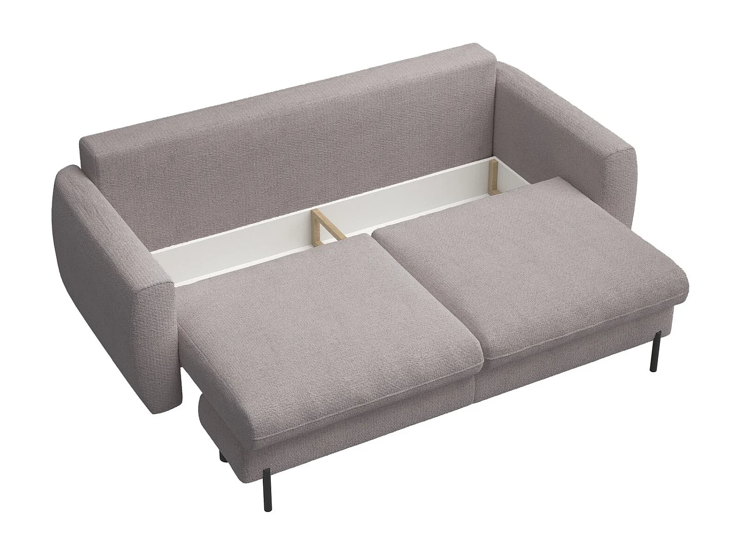 Canapé convertible 3 places - en tissu chenille grège imperméable - RANE