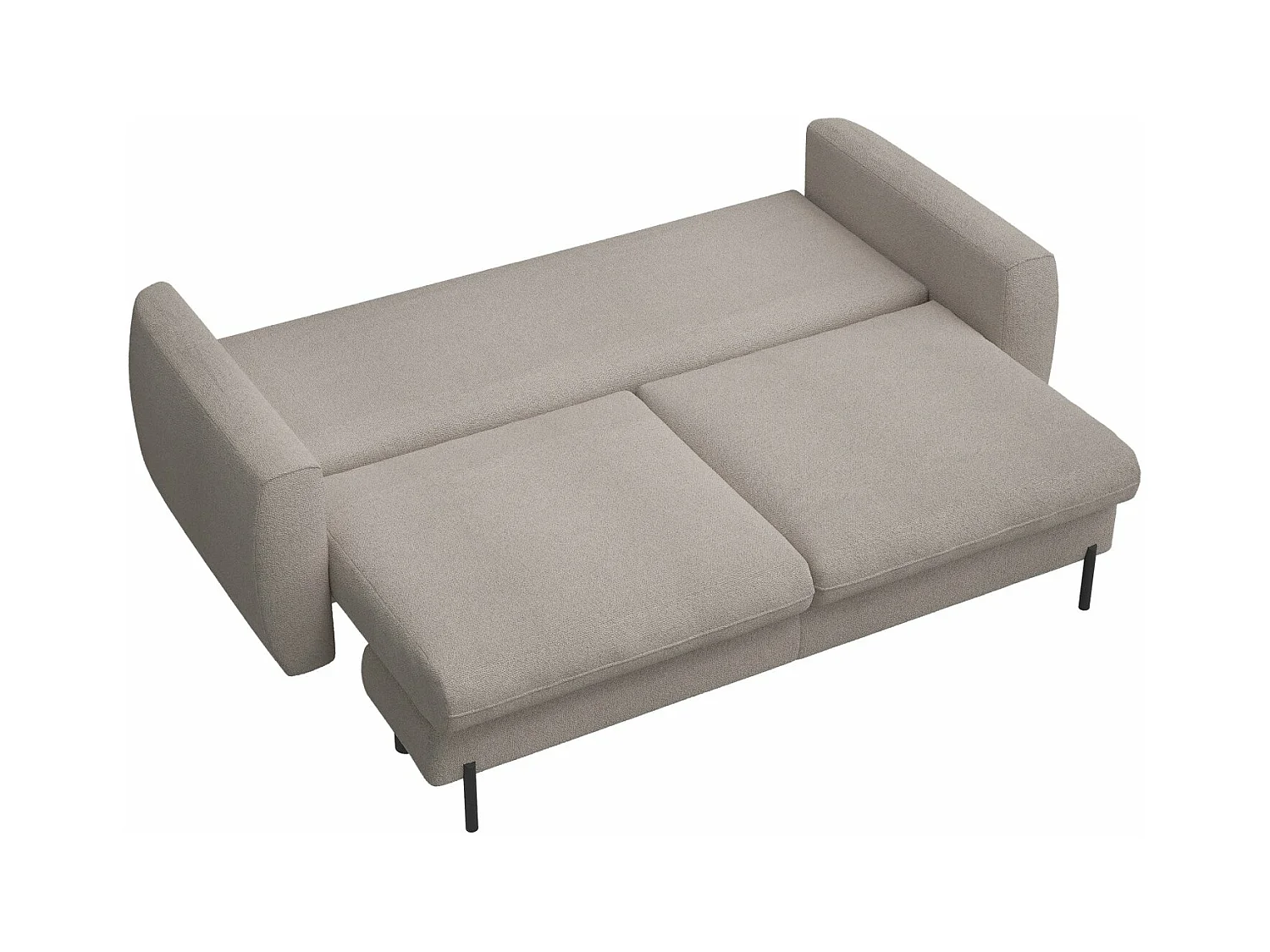 Sofa mit Schlaffunktion und Bouclé-Bezug - hellbraun - SAVOY