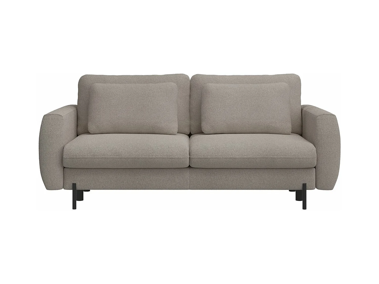 Sofa mit Schlaffunktion und Bouclé-Bezug - hellbraun - SAVOY