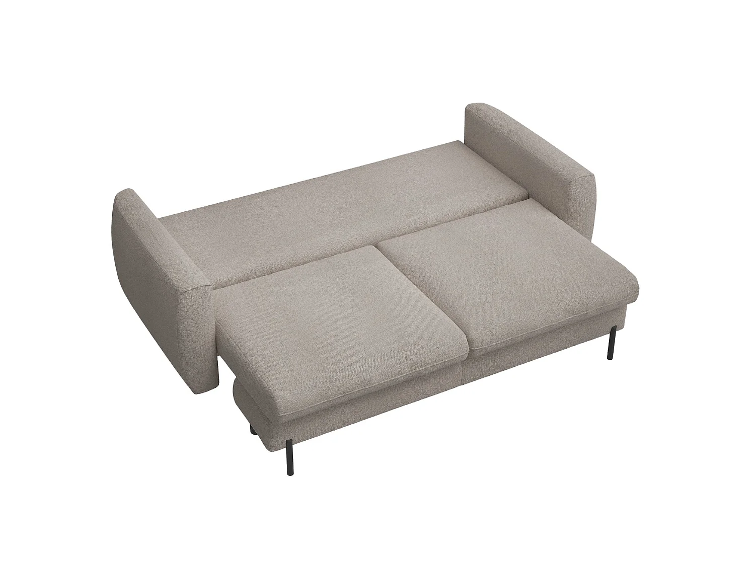 Sofa mit Schlaffunktion und Bouclé-Bezug - hellbraun - SAVOY