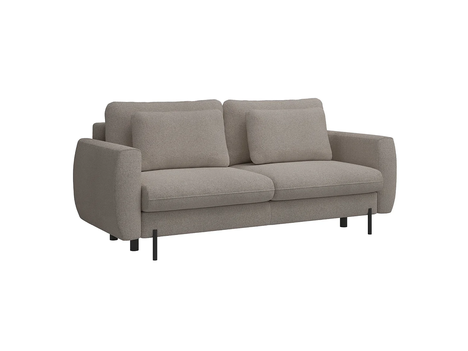 Sofa mit Schlaffunktion und Bouclé-Bezug - hellbraun - SAVOY