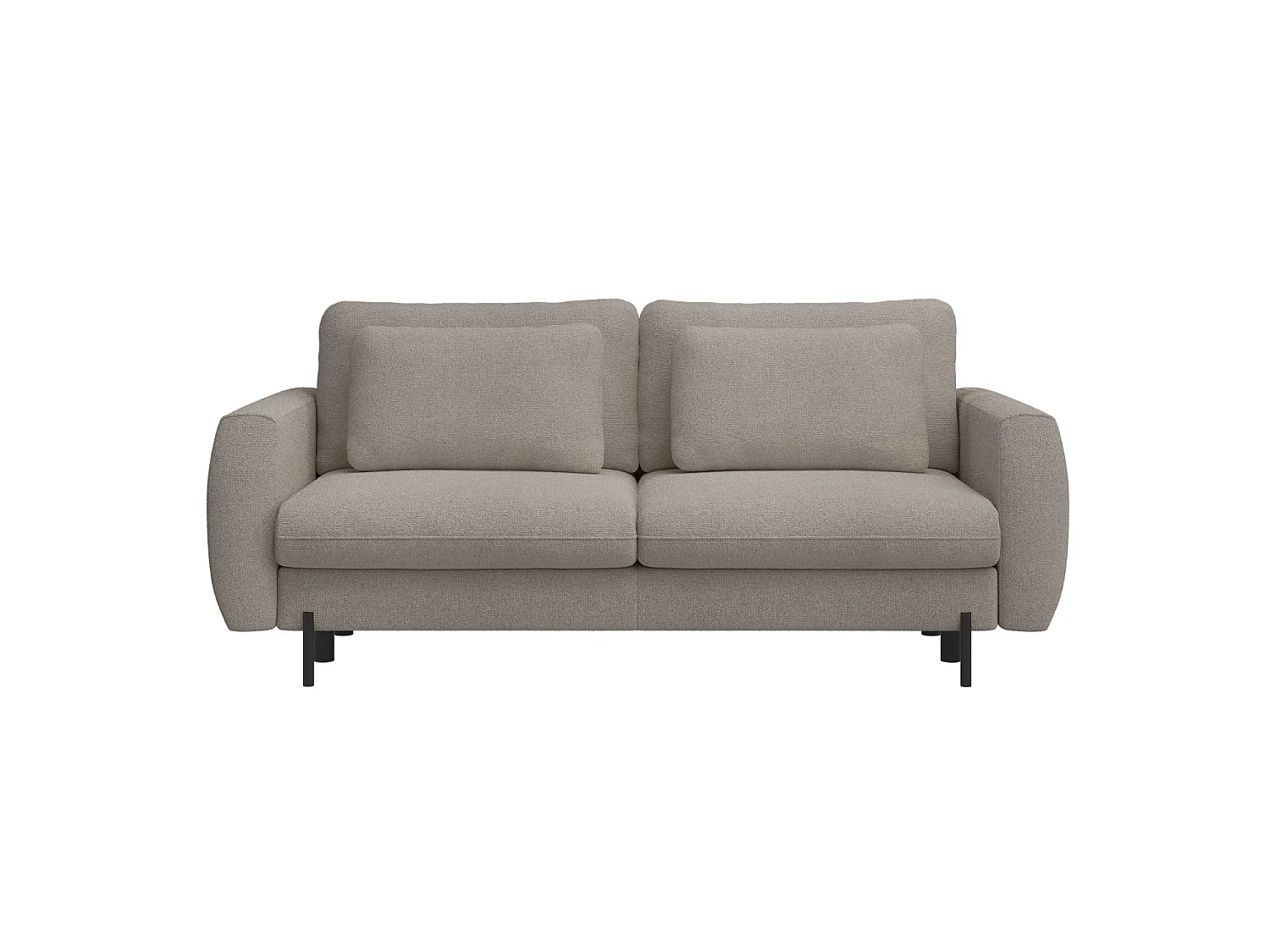 Sofa mit Schlaffunktion und Bouclé-Bezug - hellbraun - SAVOY