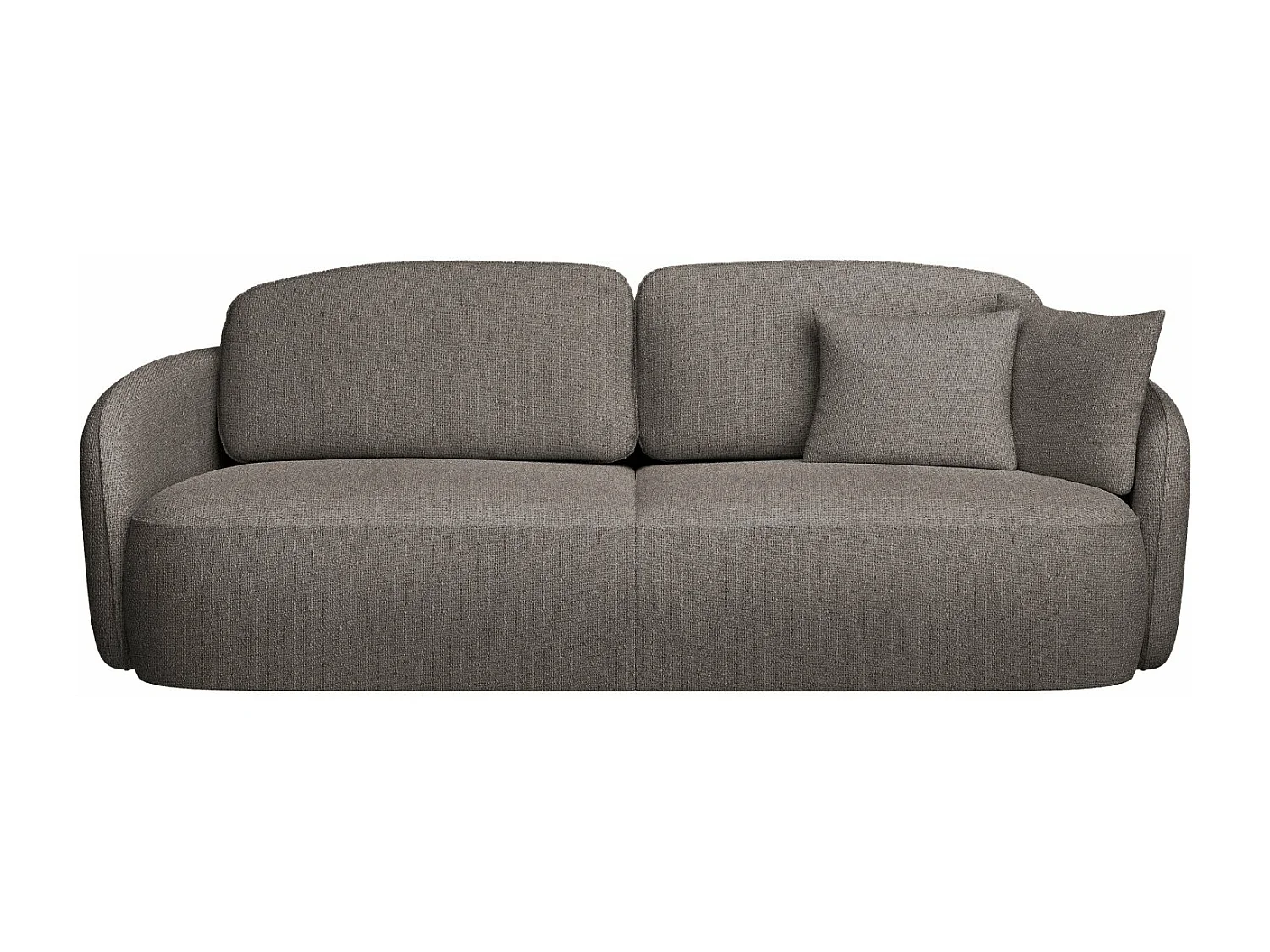 Canapé convertible trois places - en tissu chenille brun clair - SAVOY