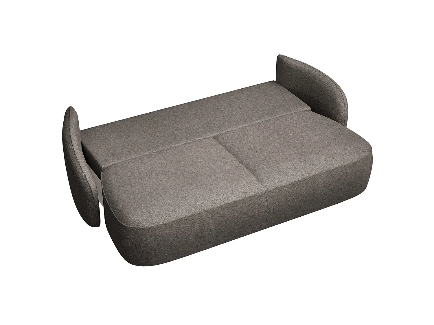 Canapé convertible trois places - en tissu chenille brun clair - SAVOY