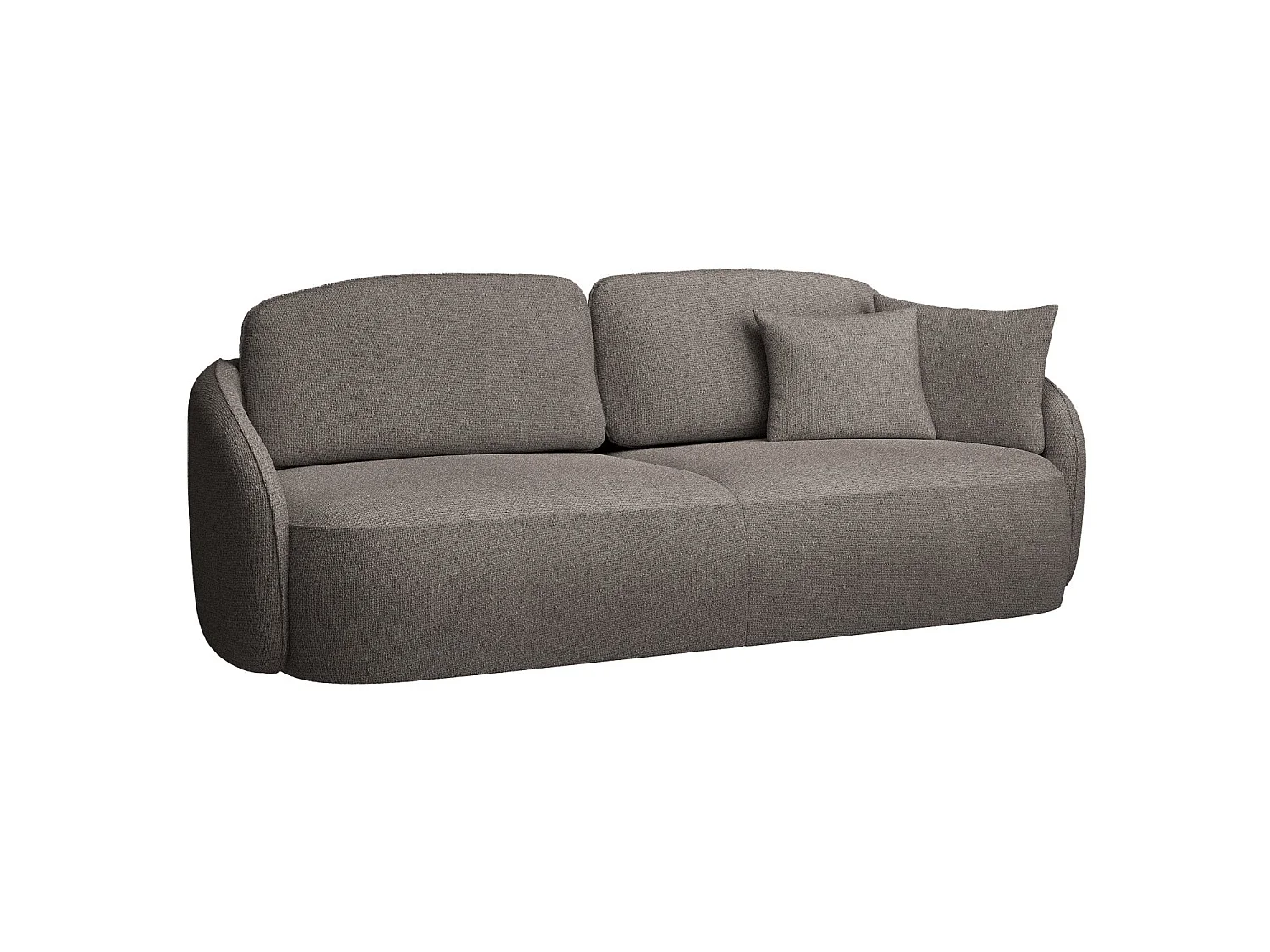 Canapé convertible trois places - en tissu chenille brun clair - SAVOY