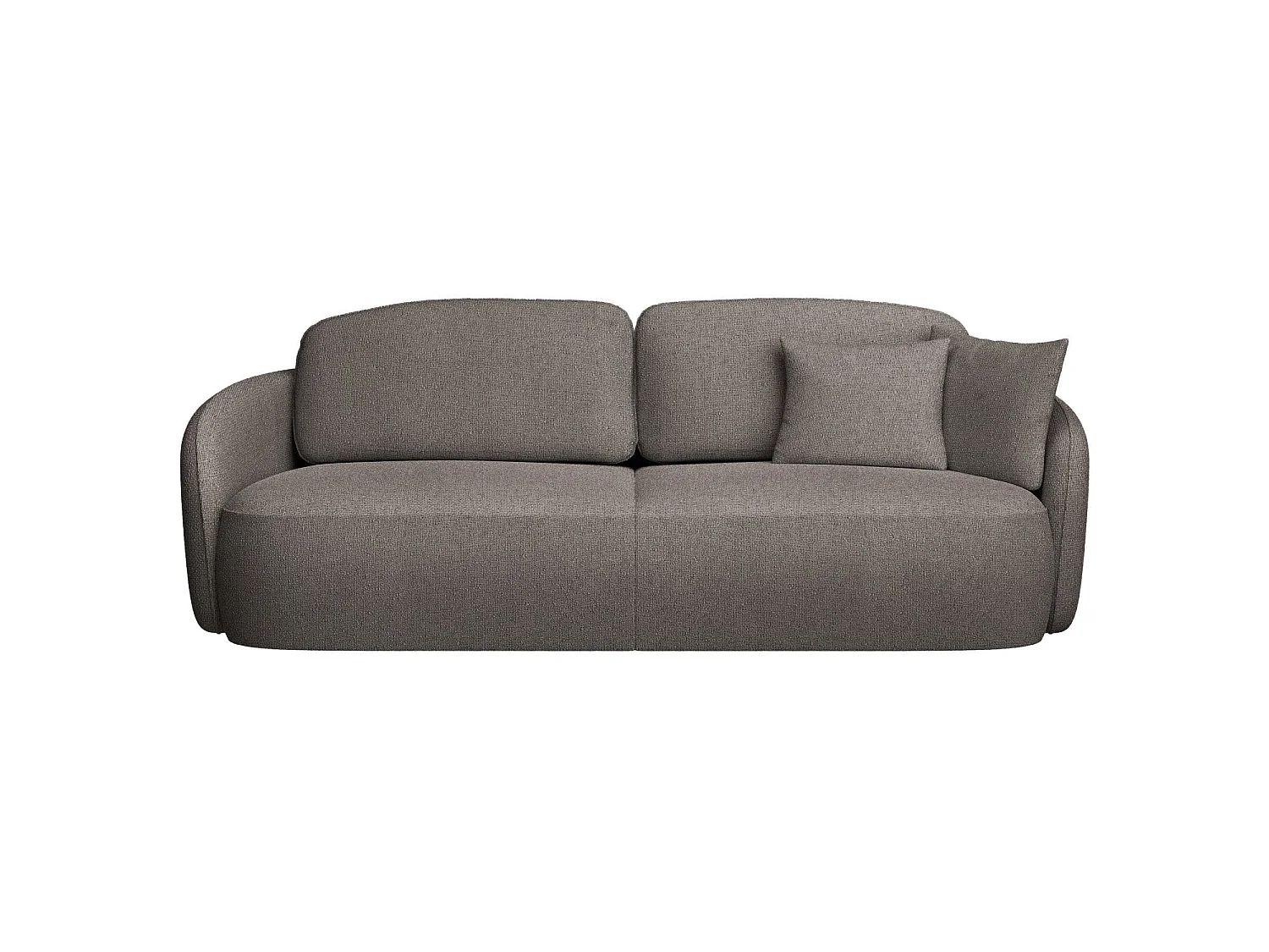 Canapé convertible trois places - en tissu chenille brun clair - SAVOY