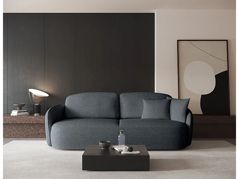 Canapé convertible trois places - gris foncé - SAVOY