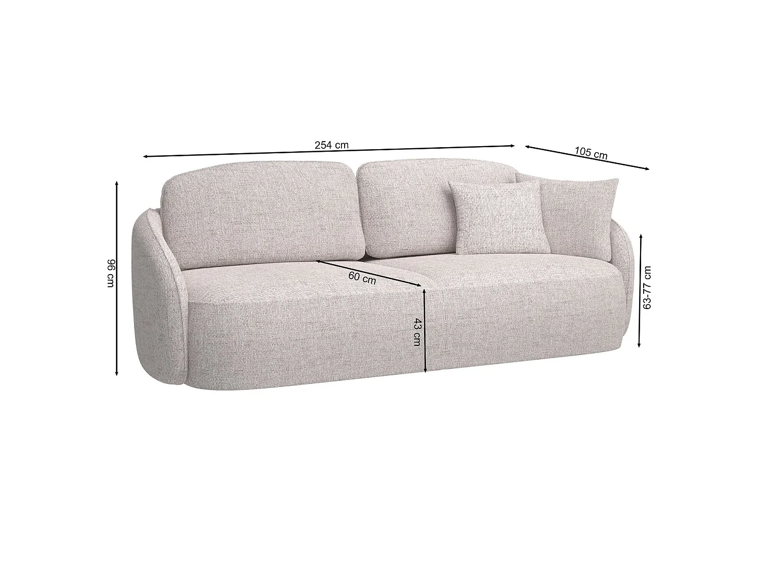 3-Sitzer Sofa mit Schlaffunktion und Bettkasten - hellbeige - SAVOY
