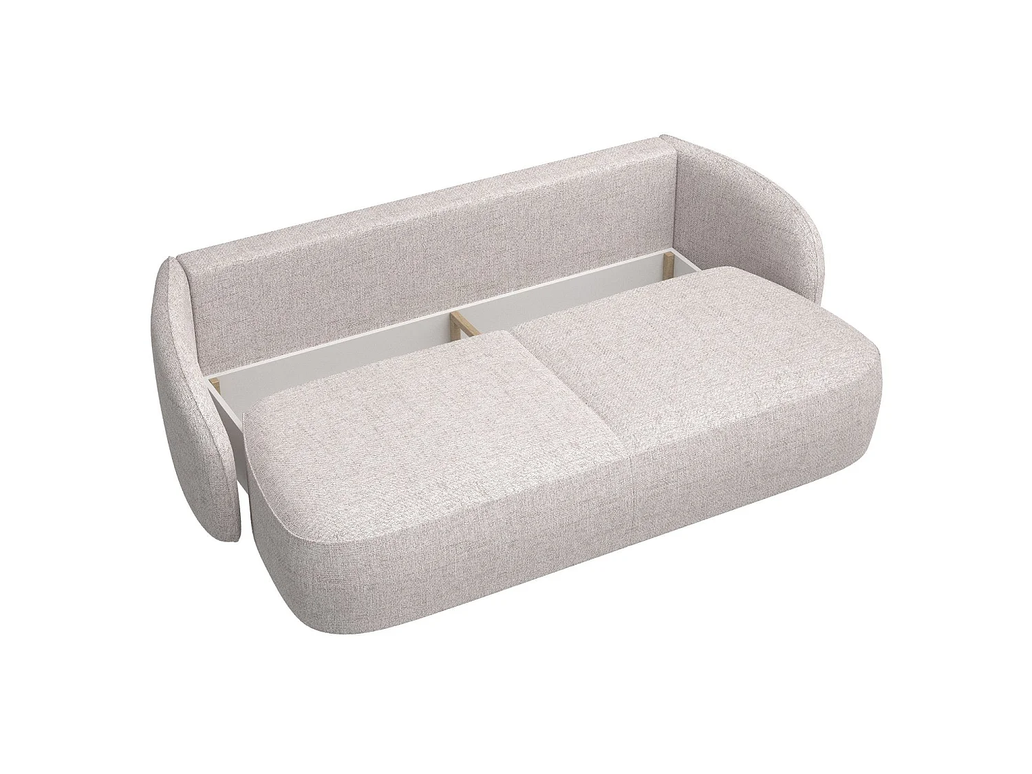 3-Sitzer Sofa mit Schlaffunktion und Bettkasten - hellbeige - SAVOY