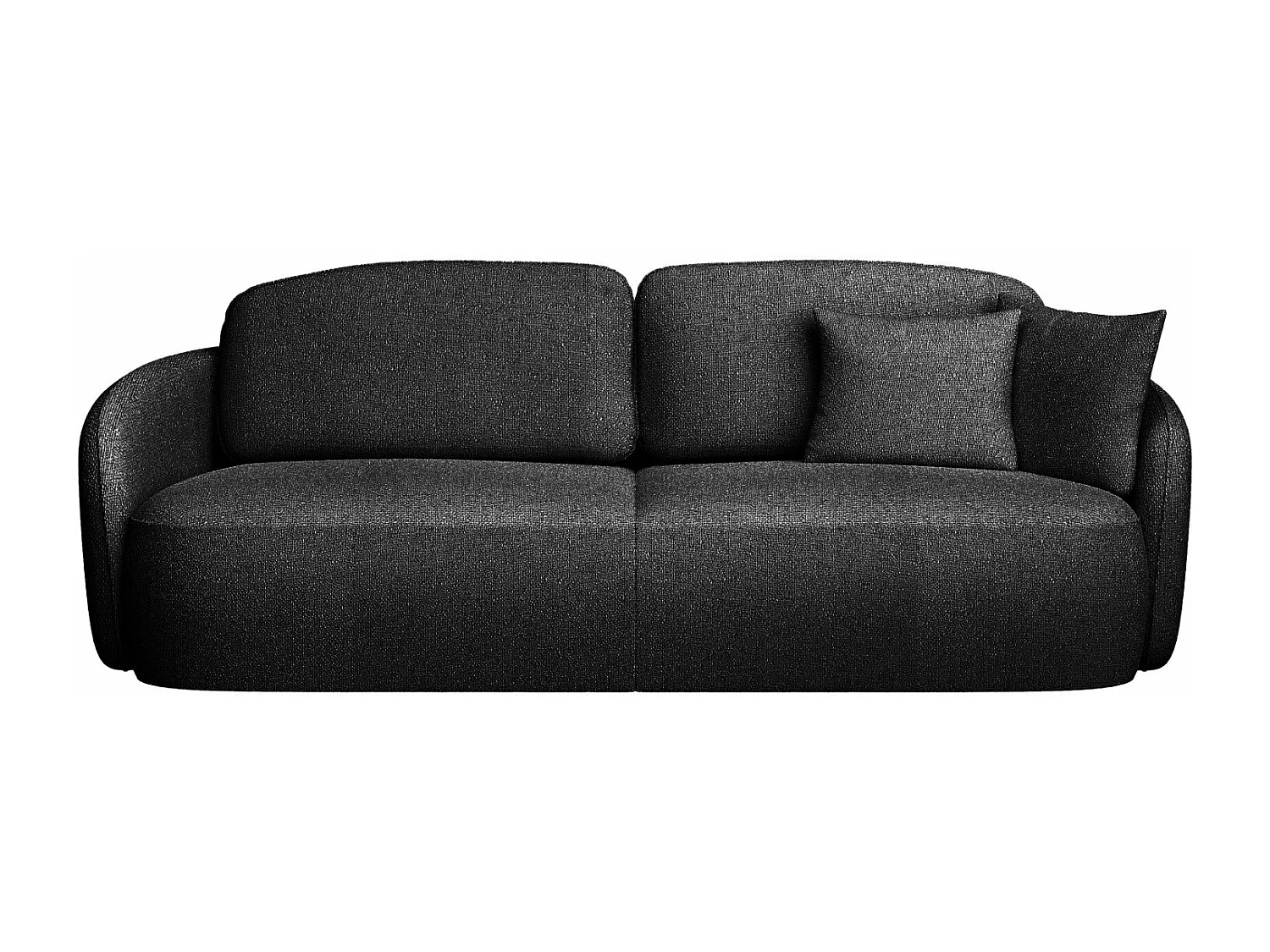 Canapé convertible trois places - en tissu chenille noir - SAVOY