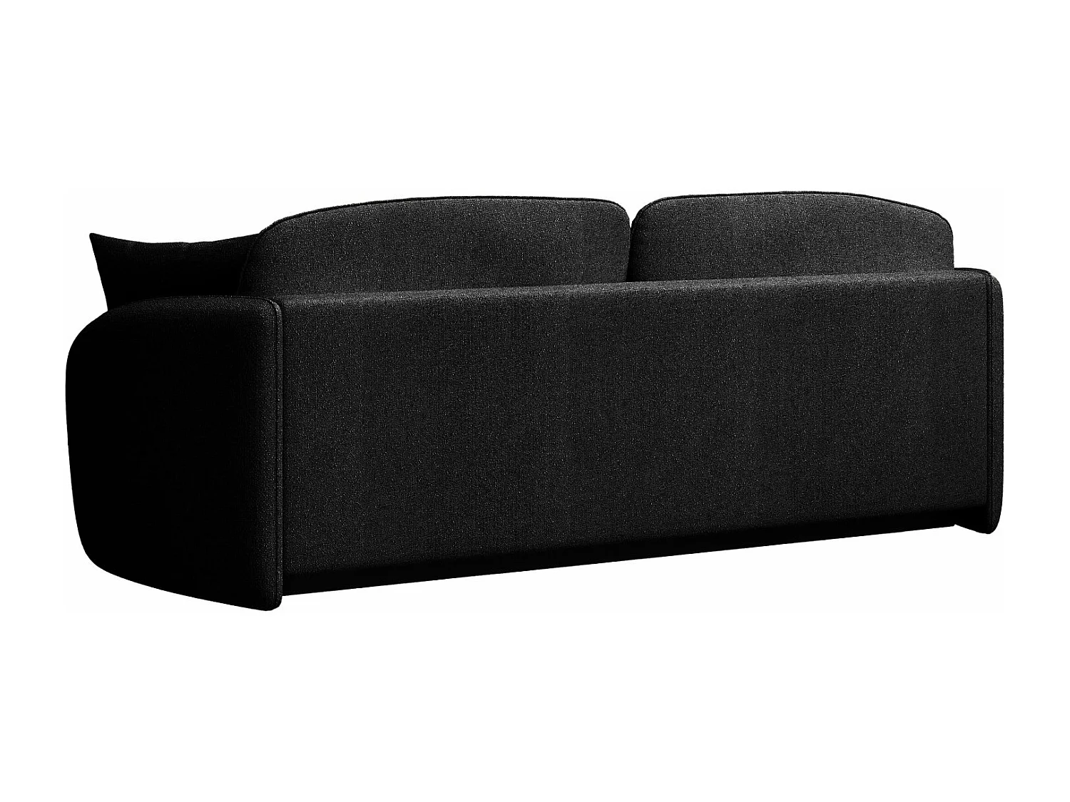 Canapé convertible trois places - en tissu chenille noir - SAVOY