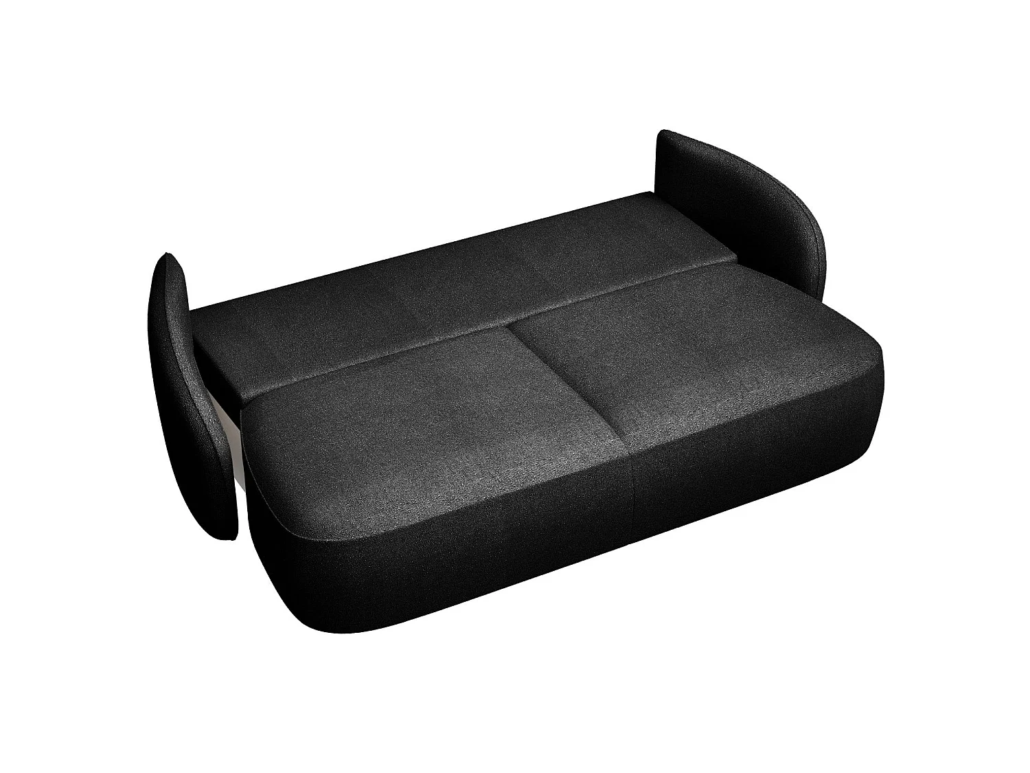 Canapé convertible trois places - en tissu chenille noir - SAVOY